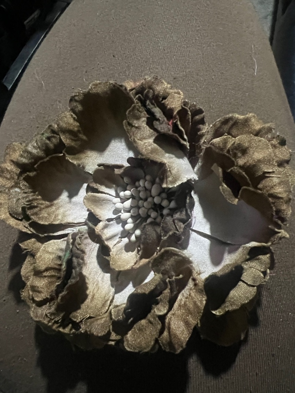 Decorative Brown Fabric Flower Accent